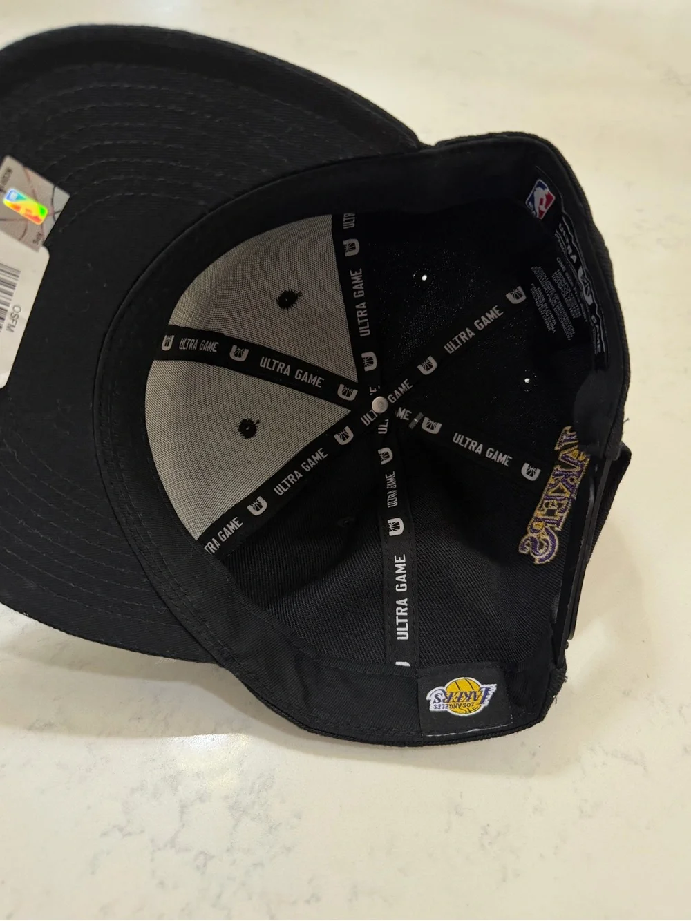 Los Angeles Lakers Black Snapback Cap with Purple & Gold Patch